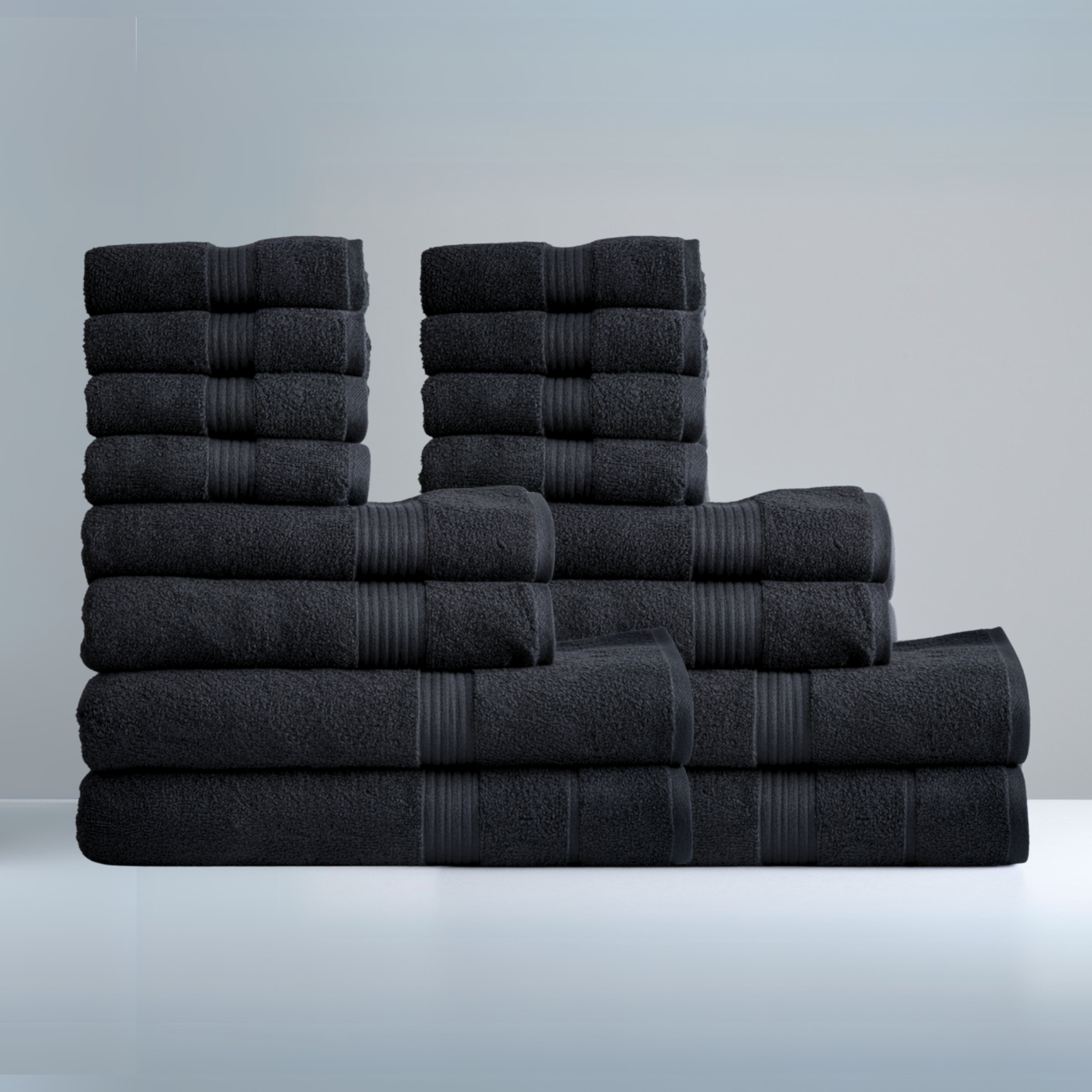 Ultrasoft Family Bath Bundle - Black - 16 piece set