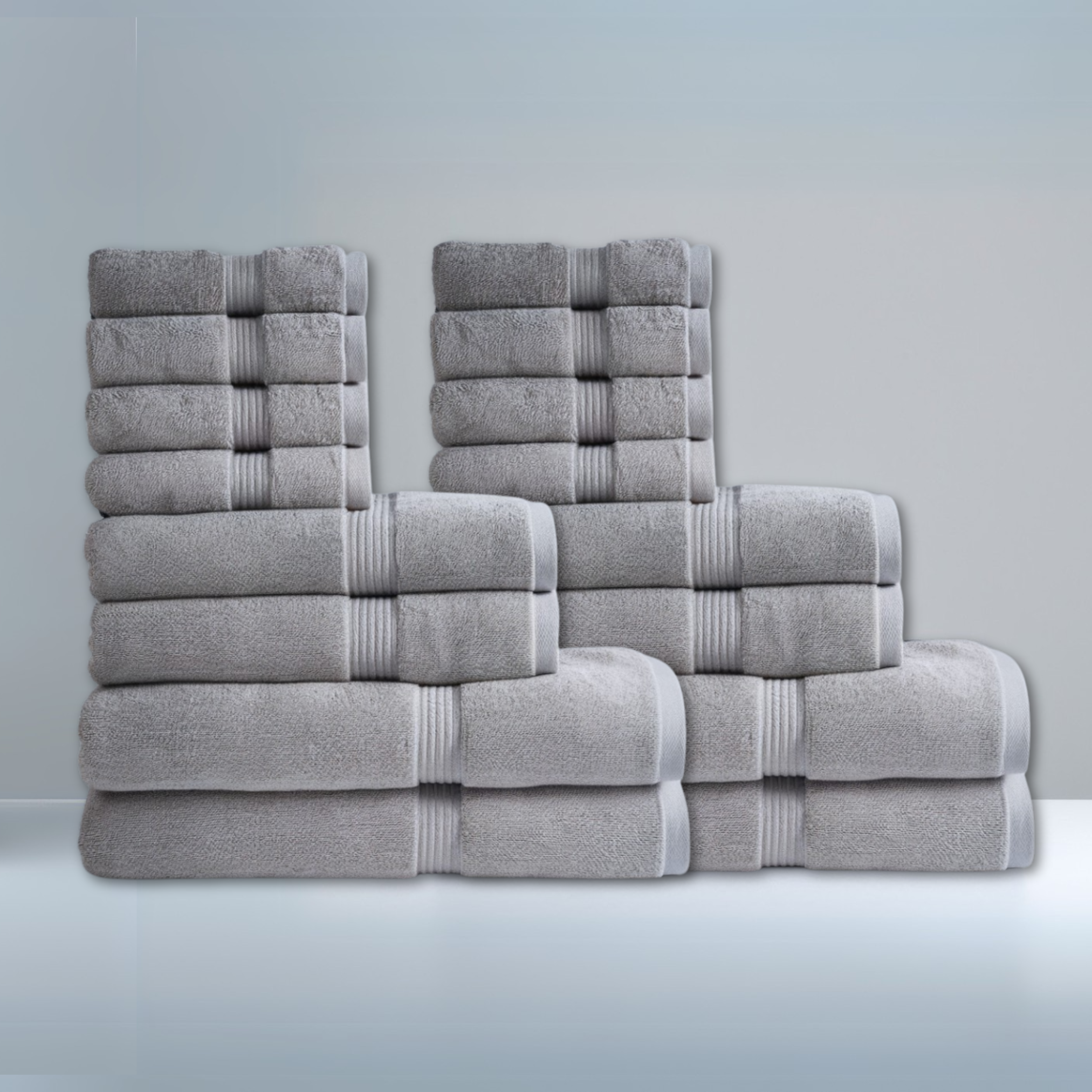 Ultrasoft Family Bath Bundle - Soft Grey - 16 piece set