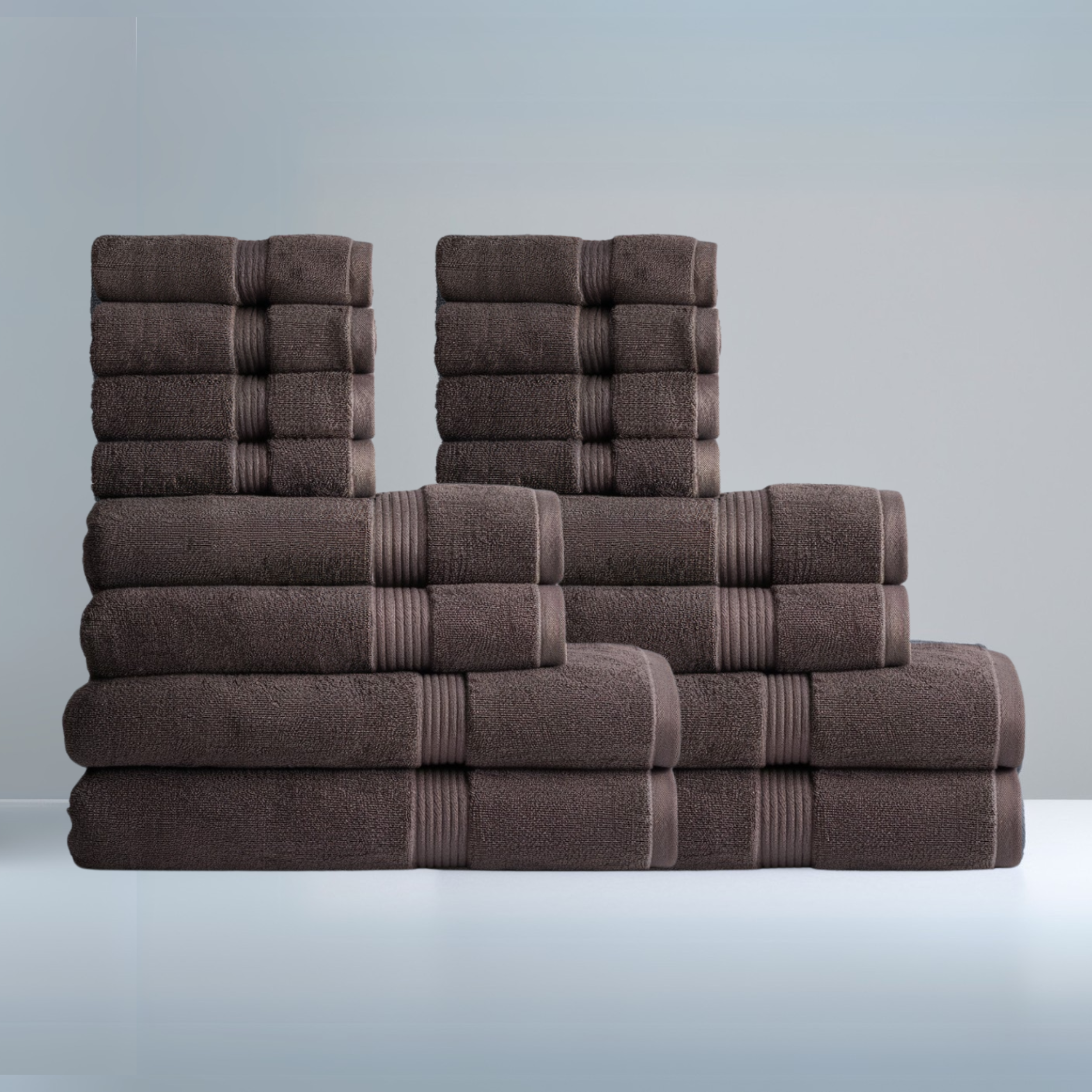 Ultrasoft Family Bath Bundle - Dark Brown - 16 piece set
