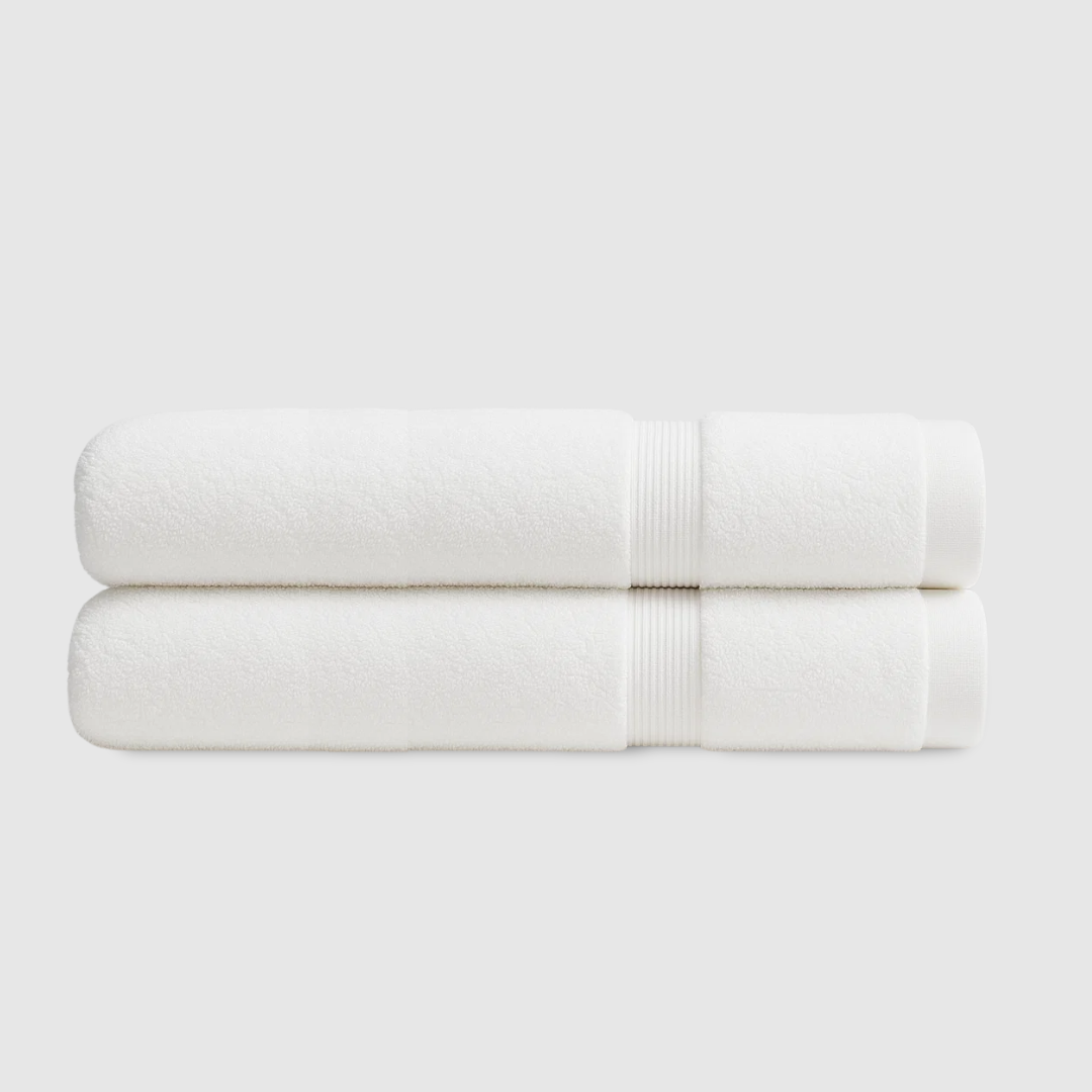 Heavyweight Cotton Bath Towels 2pcs - Pure White