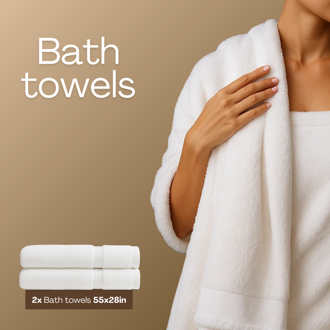 Heavyweight Cotton Bath Bundle - Black - 8 piece set