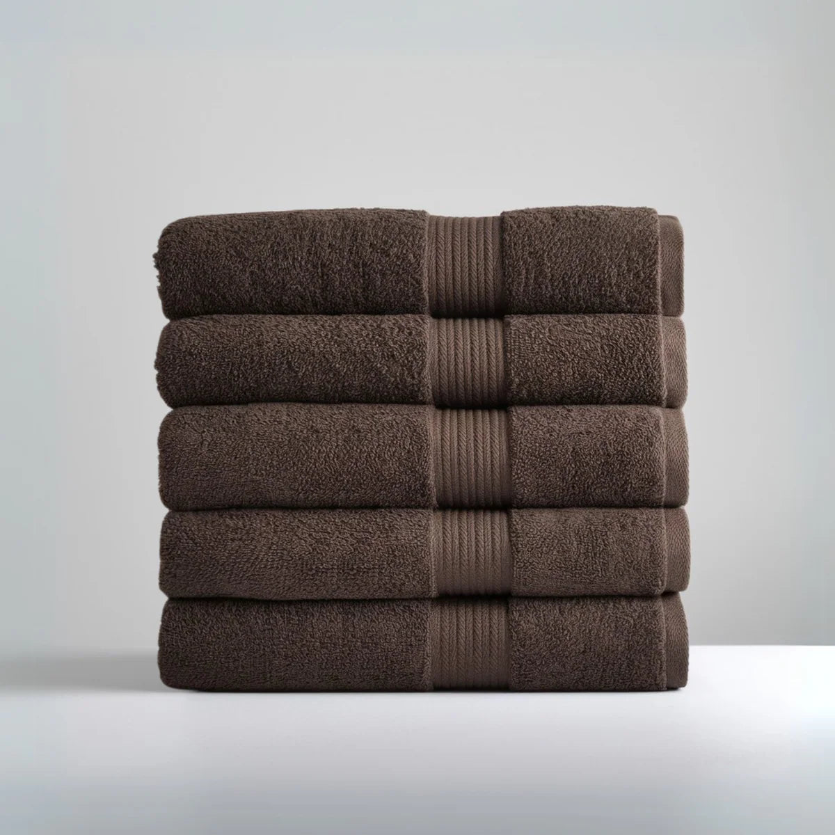 Ultrasoft Egyptian Cotton Hand Towels - Dark Brown - 5 piece set