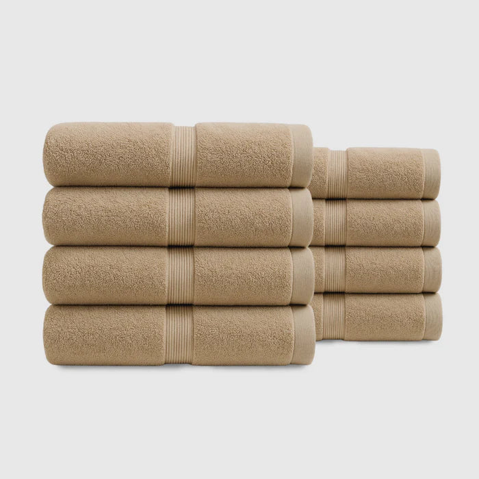 Heavyweight Cotton Hand Towels 8pcs - Beige