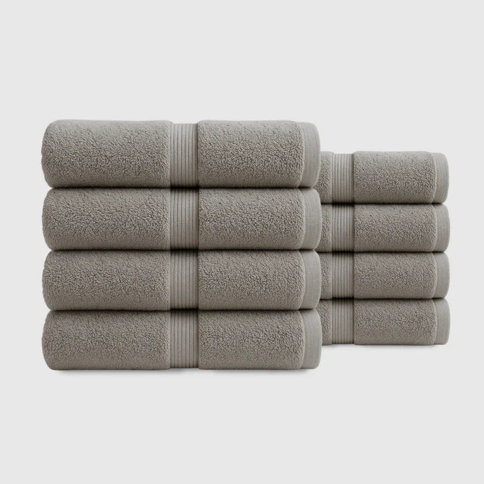 Heavyweight Cotton Hand Towels 8pcs - Soft Grey