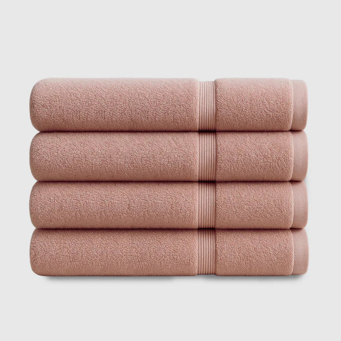 Heavyweight Cotton Bath Towels 4pcs - Rose Pink
