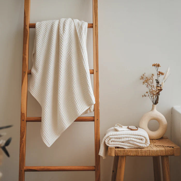 Egyptian Cotton Waffle Hand Towels - Rose Pink - 10 piece set