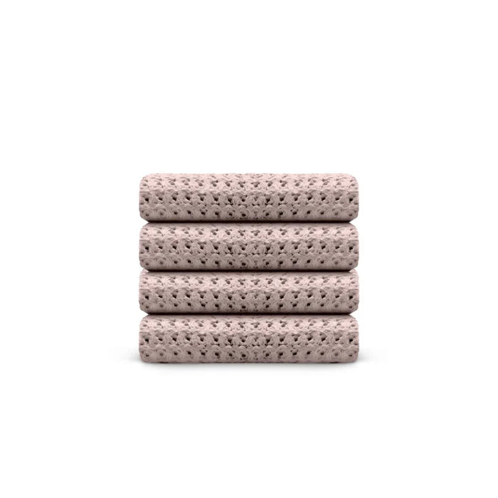 Egyptian Cotton Waffle Washcloth 4pcs - Rose Pink
