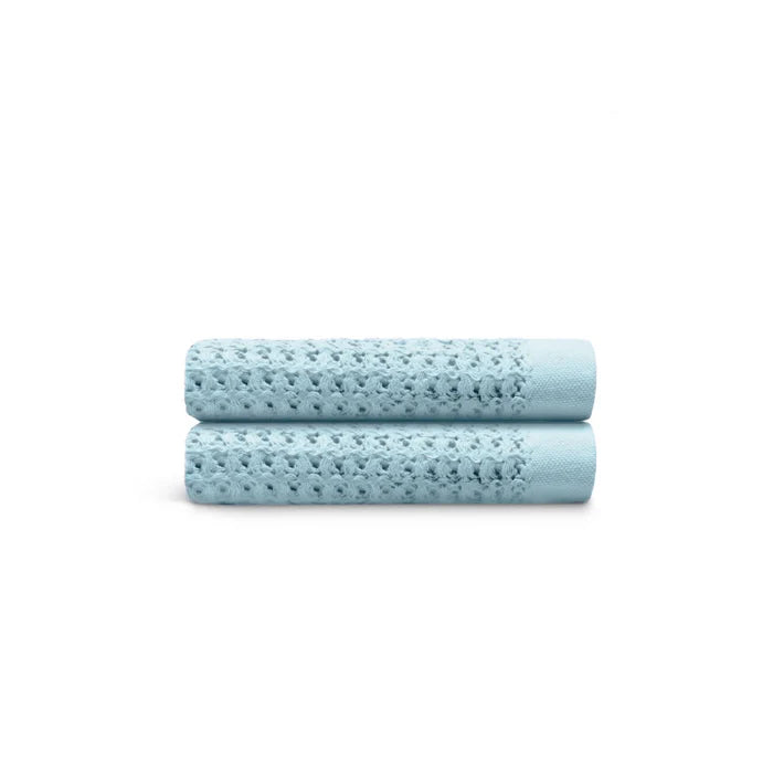 Egyptian Cotton Waffle Hand Towels 2pcs - Light Blue