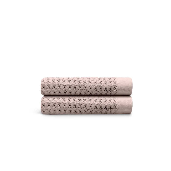 Egyptian Cotton Waffle Hand Towels 2pcs - Rose Pink