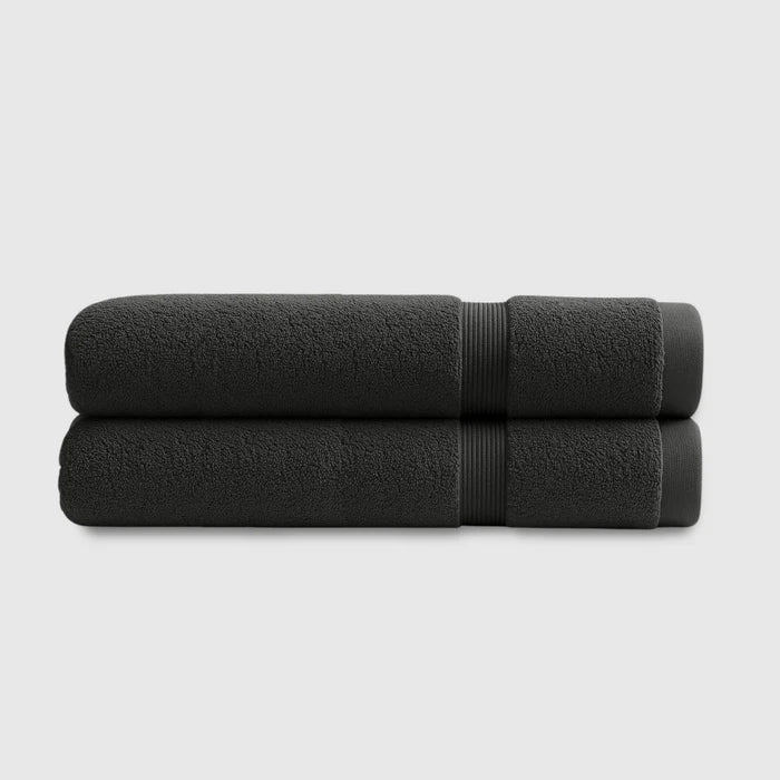 Heavyweight Cotton Bath Towels 2pcs - Dark Grey