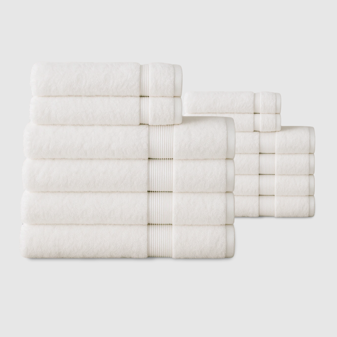 Heavyweight Cotton Spa Bundle 12pcs - Pure White