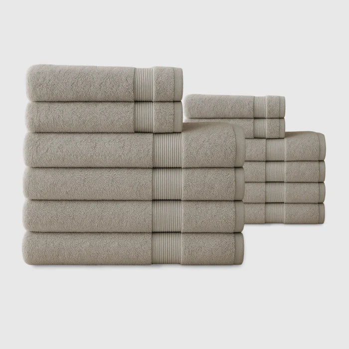 Heavyweight Cotton Spa Bundle 12pcs - Soft Grey