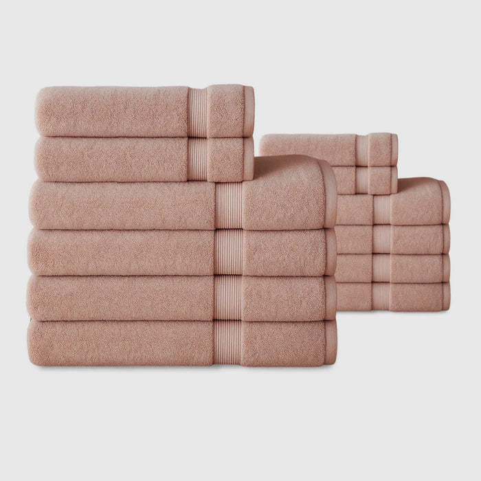 Heavyweight Cotton Spa Bundle 12pcs - Rose Pink