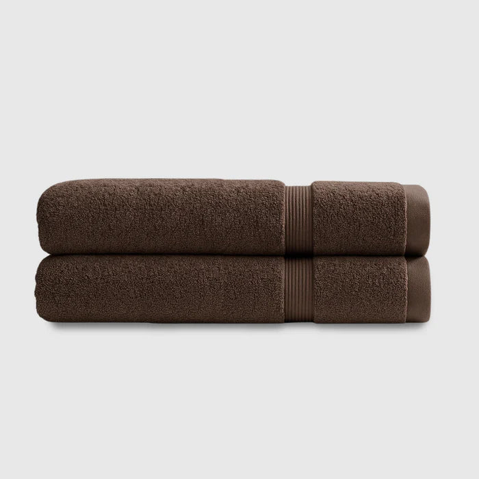 Heavyweight Cotton Bath Towels 2pcs - Dark Brown