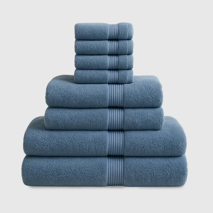 Heavyweight Cotton Bath Bundle 8pcs - Navy