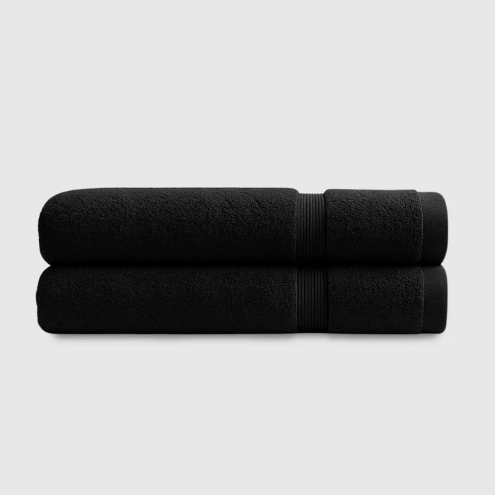 Heavyweight Cotton Bath Towels 2pcs - Black