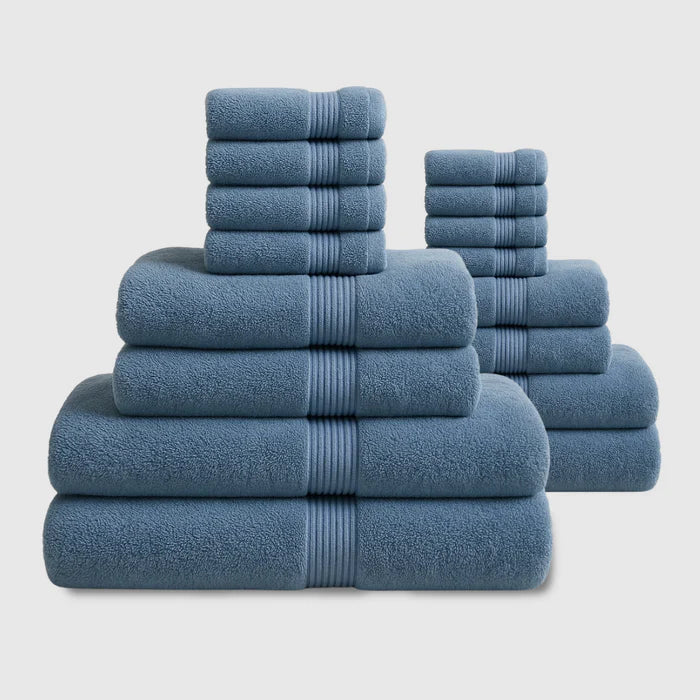 Heavyweight Cotton Bath Bundle 16pcs - Navy