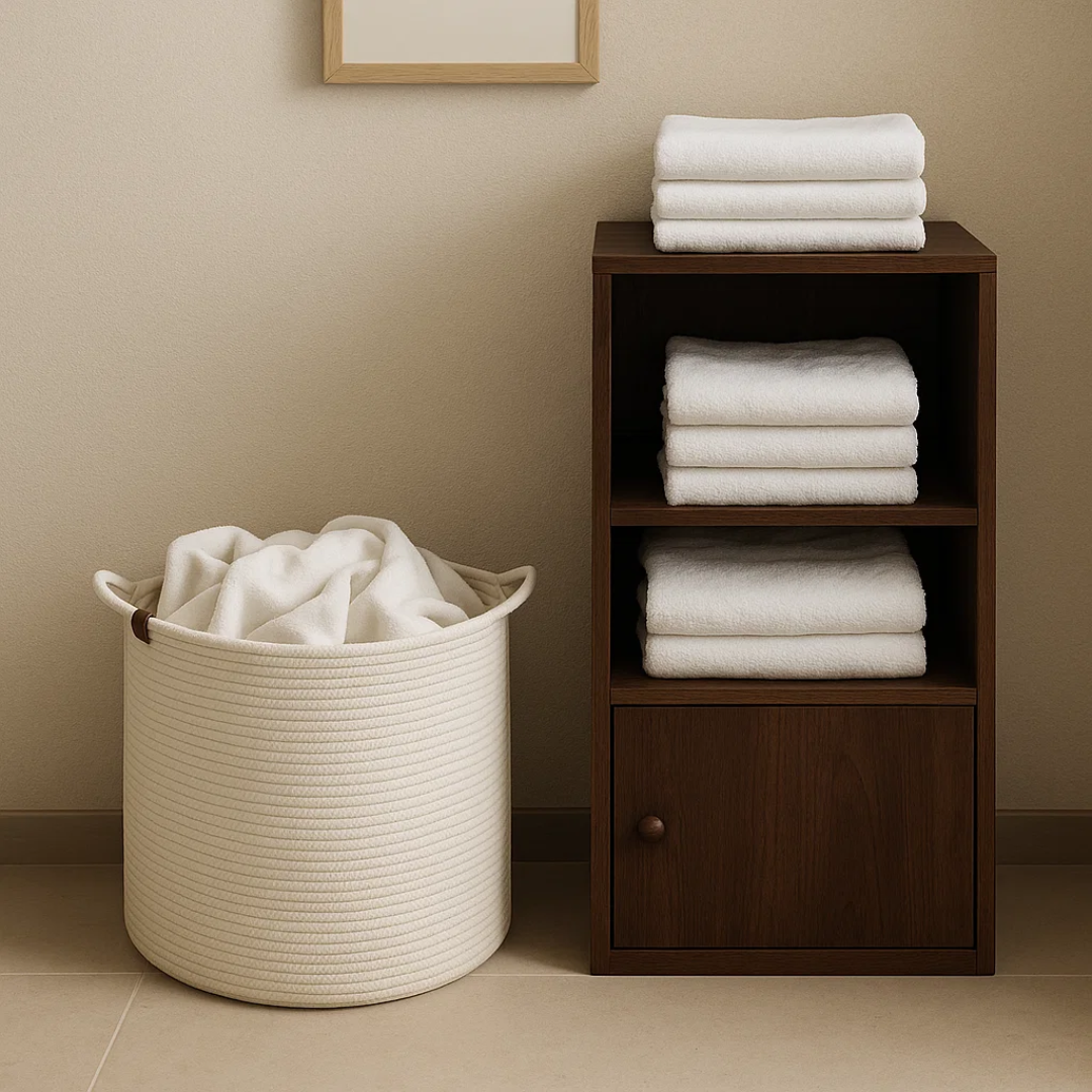 Plush Towel Storage Basket