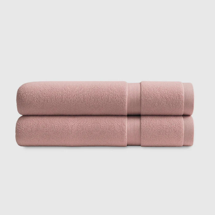 Heavyweight Cotton Bath Towels 2pcs - Rose Pink