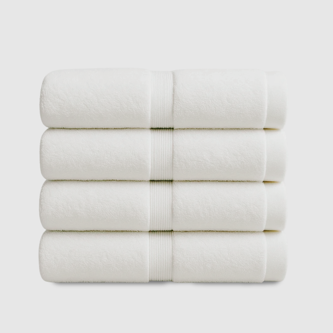 Heavyweight Cotton Hand Towels 4pcs - Pure White