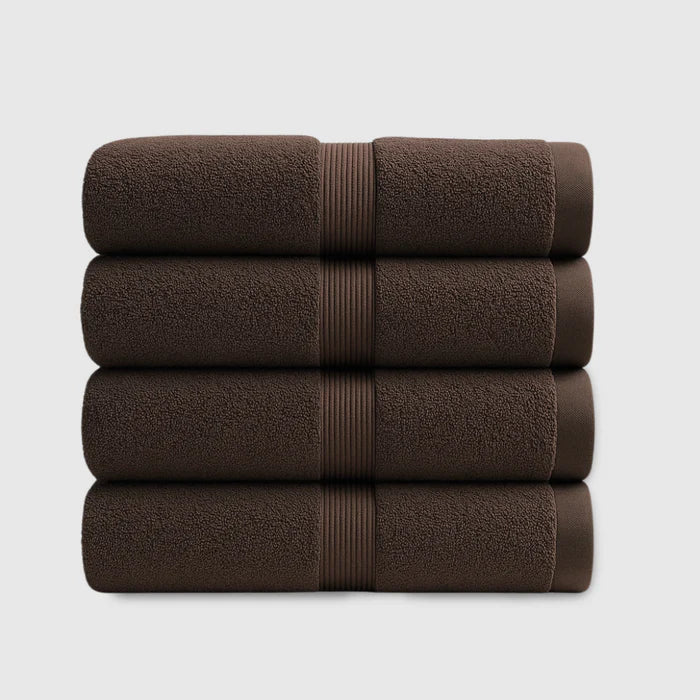 Heavyweight Cotton Hand Towels 4pcs - Dark Brown