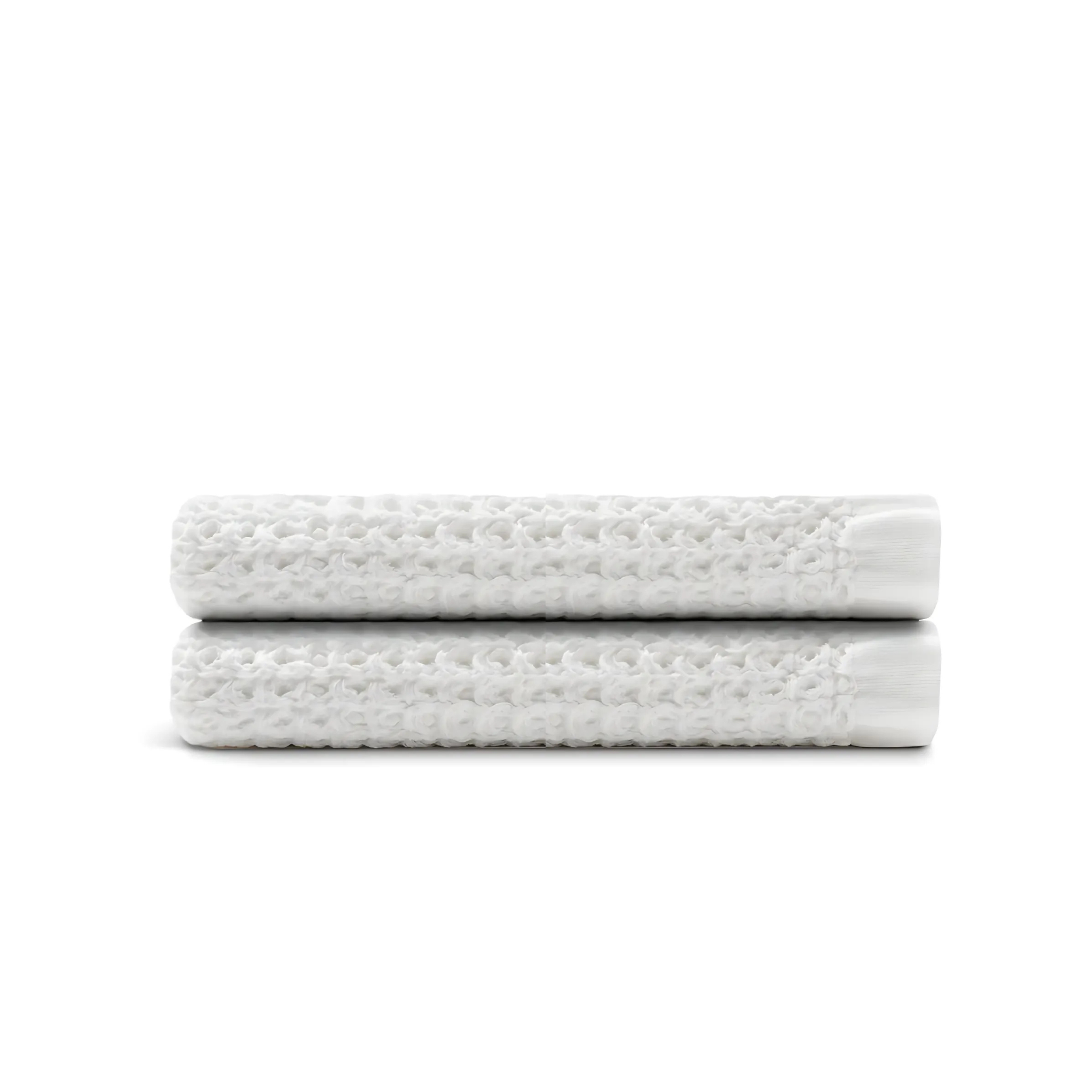 Egyptian Cotton Waffle Bath Towels 2pcs - Pure White