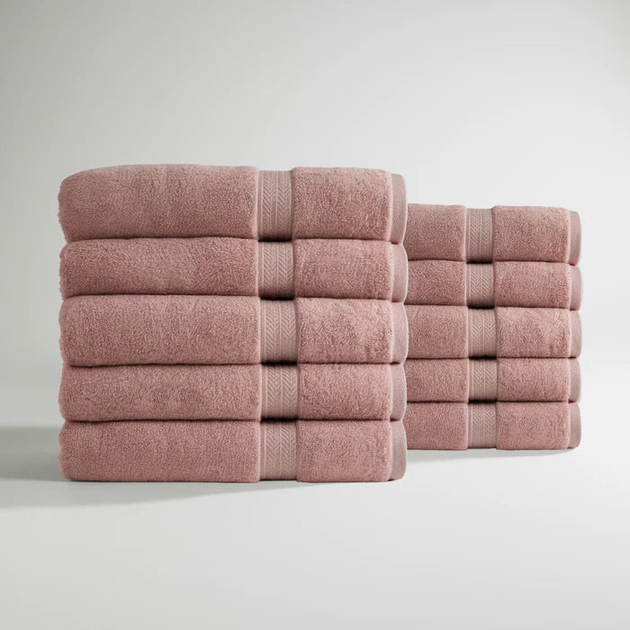 Ultrasoft Egyptian Cotton Hand Towels 10pcs Rose Pink