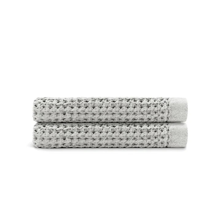 Egyptian Cotton Waffle Bath Towels 2pcs - Soft Grey