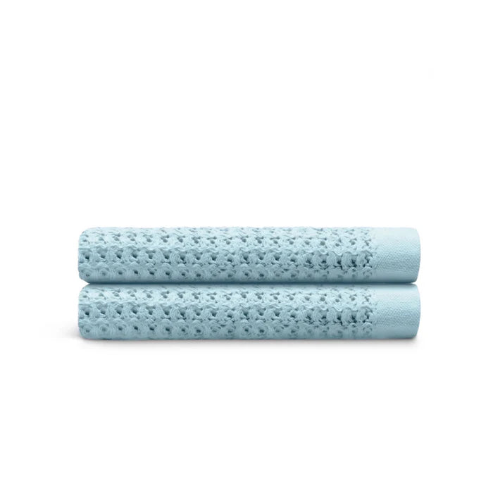 Egyptian Cotton Waffle Bath Towels 2pcs - Light Blue