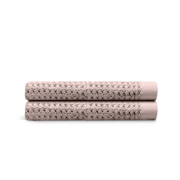 Egyptian Cotton Waffle Bath Towels 2pcs - Rose Pink