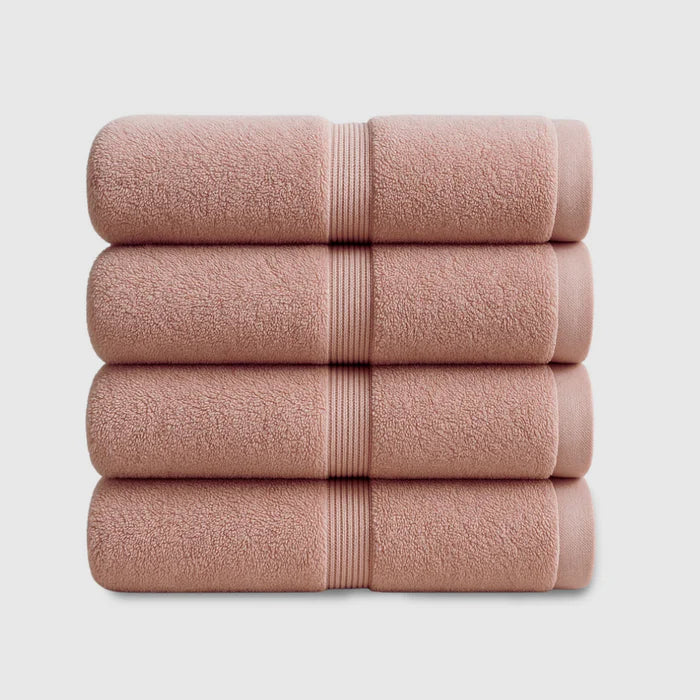 Heavyweight Cotton Hand Towels 4pcs - Rose Pink
