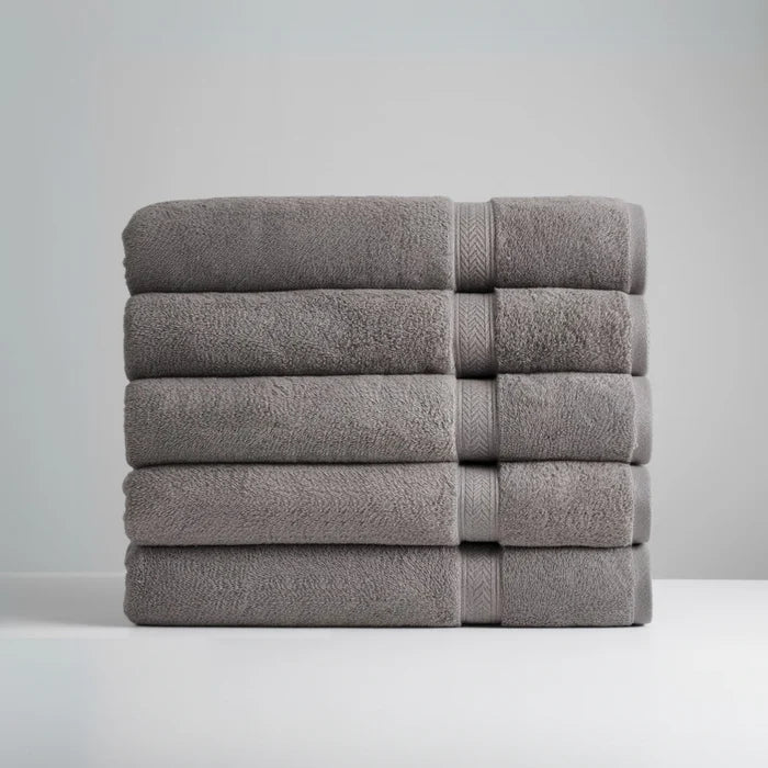 Ultrasoft Egyptian Cotton Bath Towels 5pcs Soft Grey