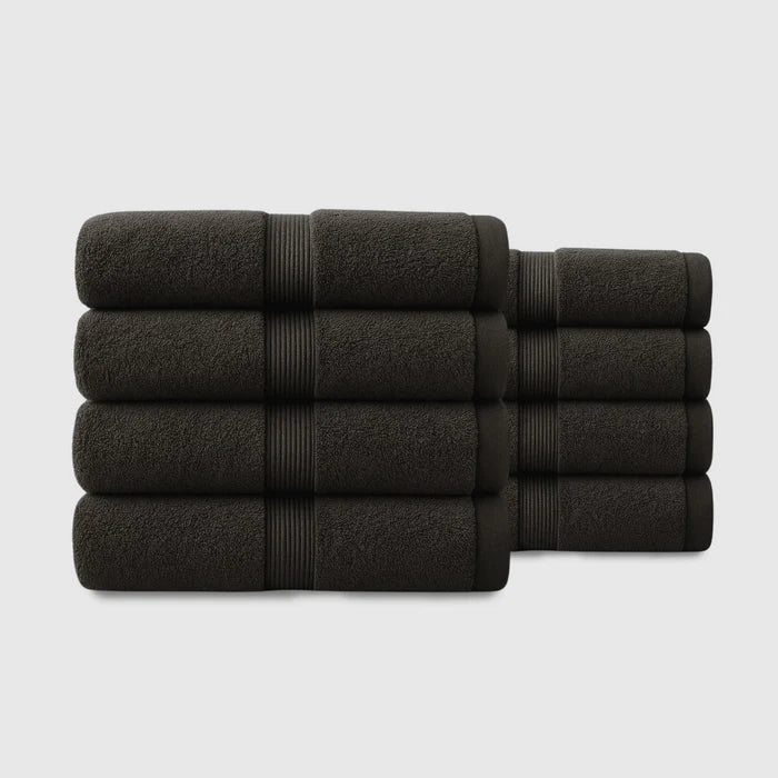 Heavyweight Cotton Hand Towels 8pcs - Dark Grey