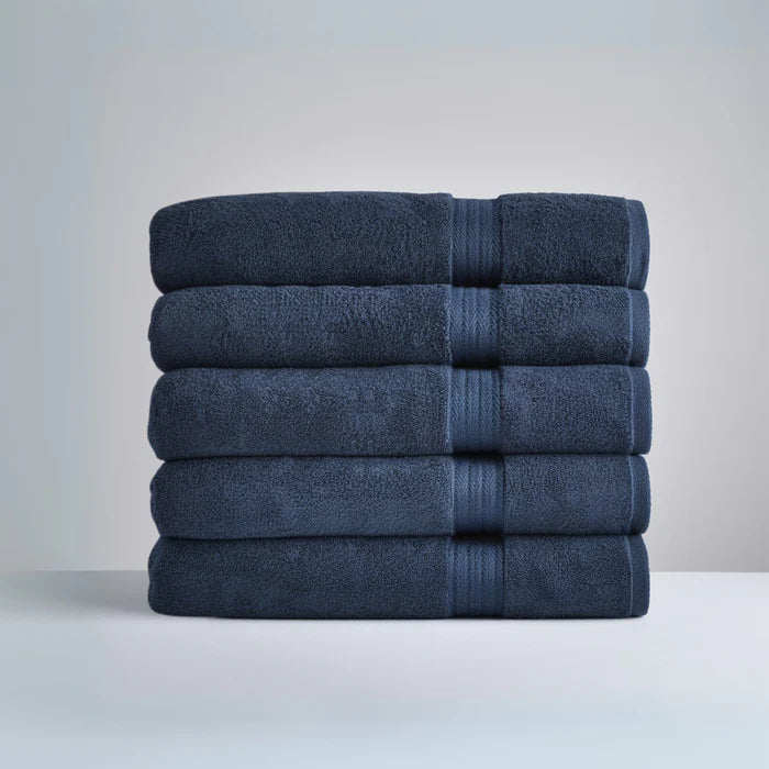 Ultrasoft Egyptian Cotton Bath Towels 5pcs Navy
