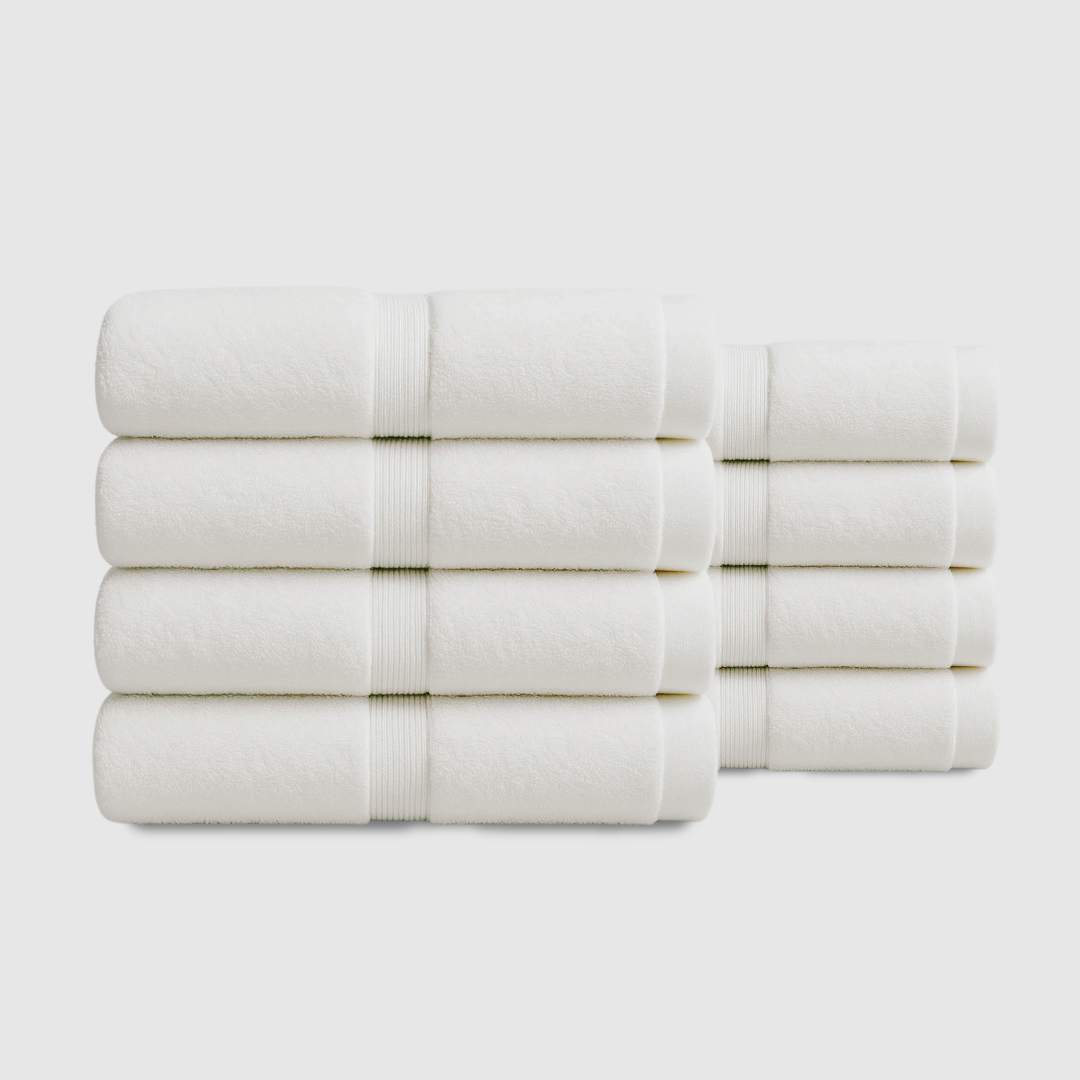 Heavyweight Cotton Hand Towels 8pcs - Pure White