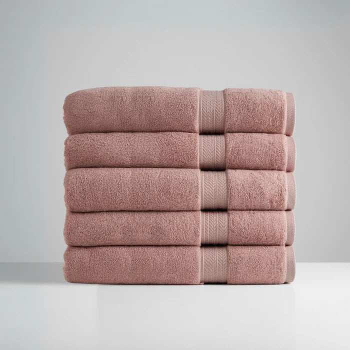 Ultrasoft Egyptian Cotton Bath Towels 5pcs Rose Pink