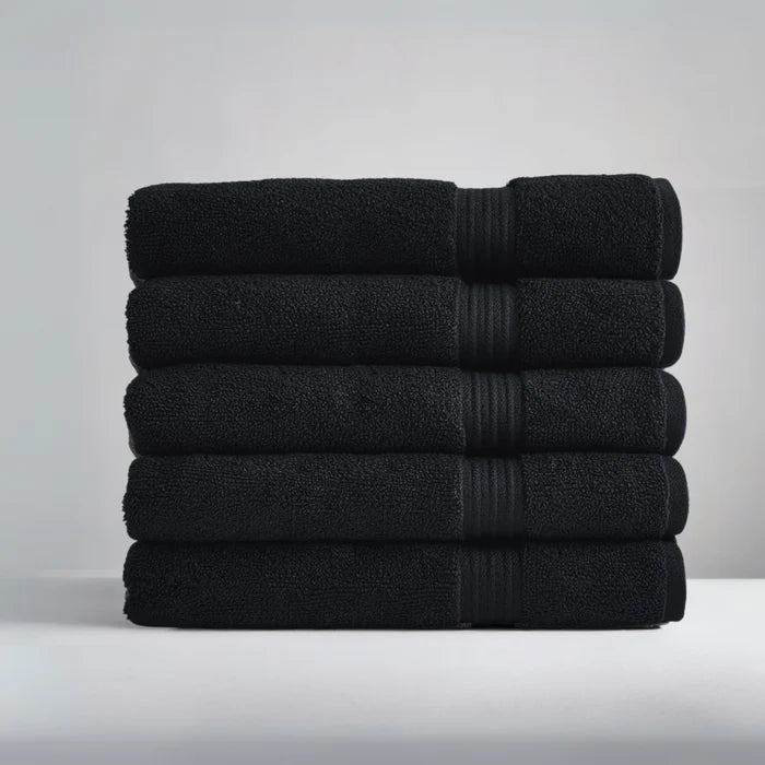 Ultrasoft Egyptian Cotton Bath Towels 5pcs Black