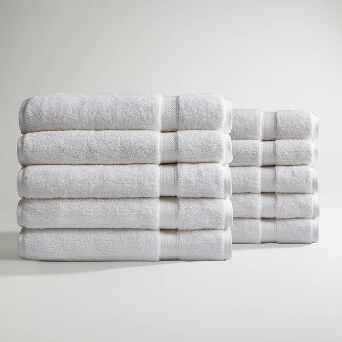 Ultrasoft Egyptian Cotton Bath Towels 10pcs Pure White