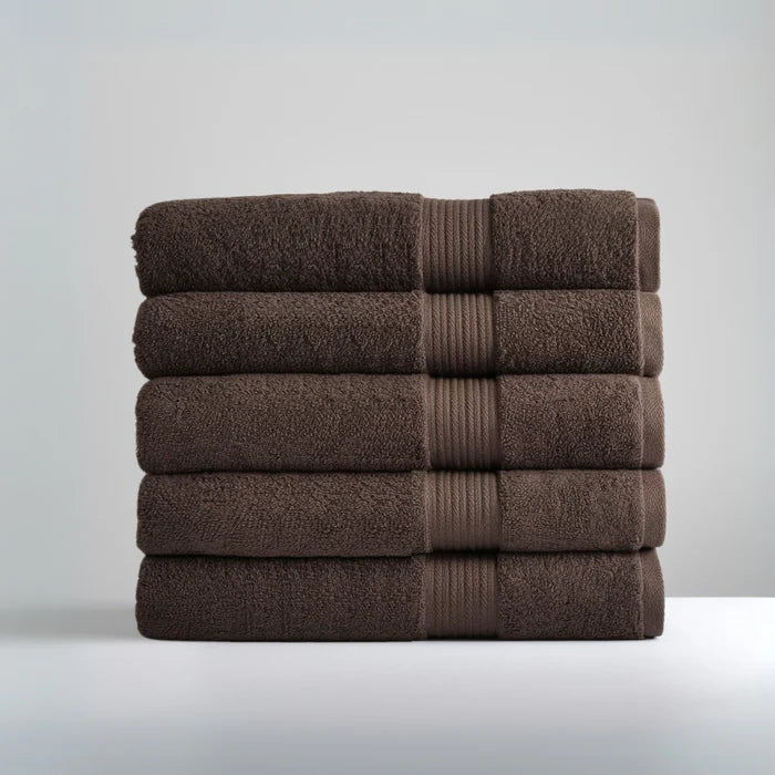 Ultrasoft Egyptian Cotton Bath Towels 5pcs Dark Brown