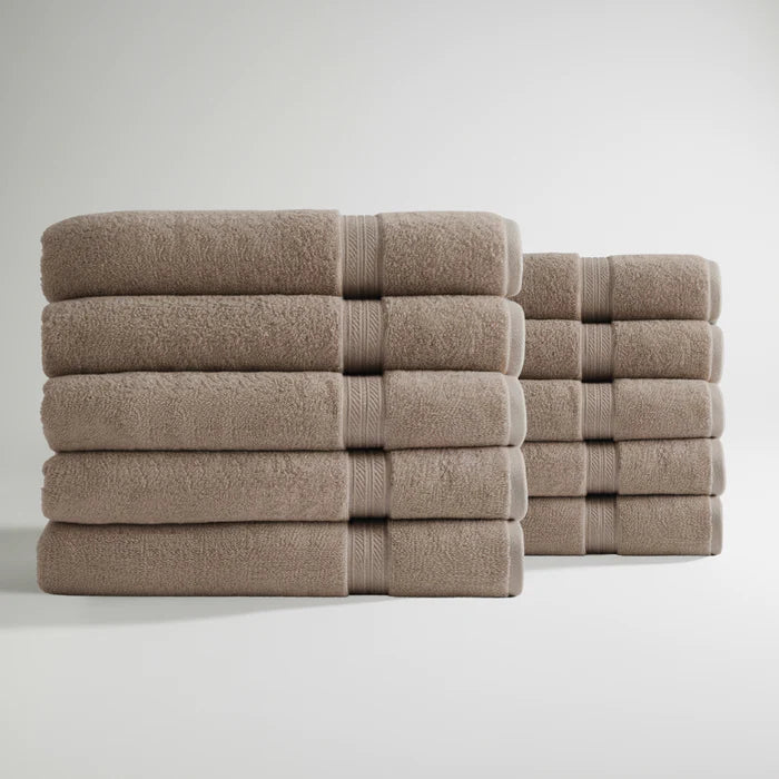 Ultrasoft Egyptian Cotton Bath Towels 10pcs Beige