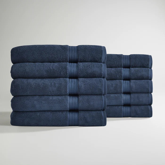 Ultrasoft Egyptian Cotton Bath Towels 10pcs Navy