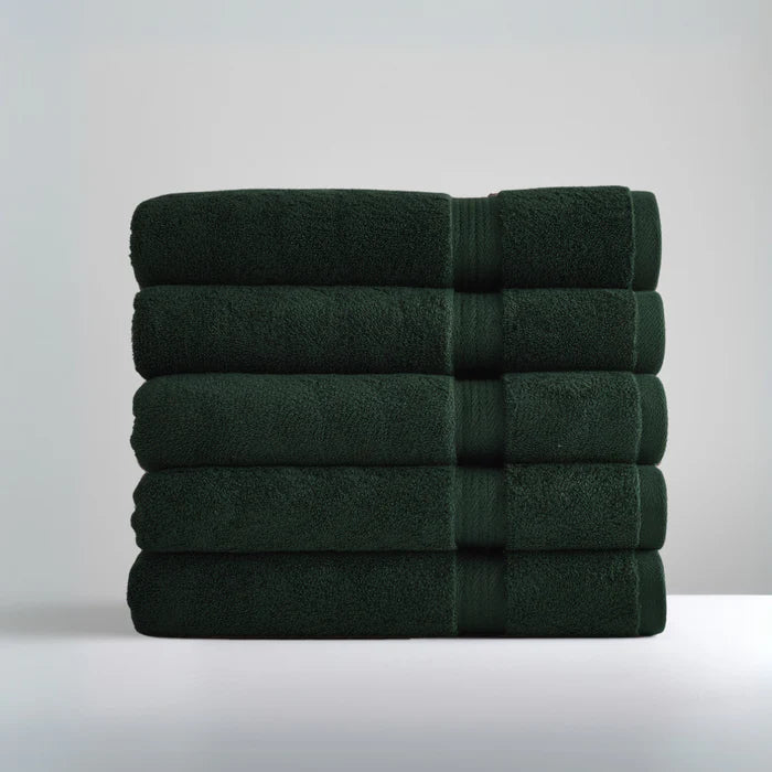 Ultrasoft Egyptian Cotton Bath Towels 5pcs Dark Green