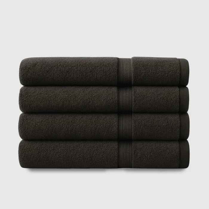 Heavyweight Cotton Bath Towels 4pcs - Dark Grey
