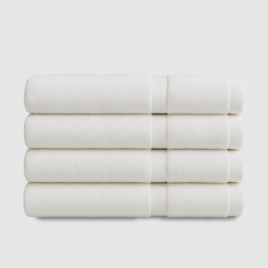 Heavyweight Cotton Bath Towels 4pcs - Pure White