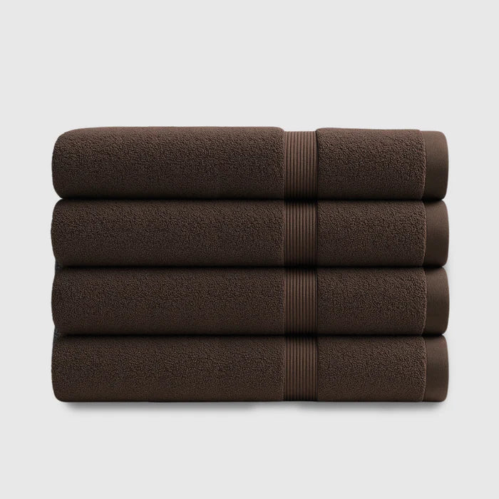Heavyweight Cotton Bath Towels 4pcs - Dark Brown