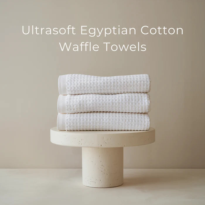 Egyptian Cotton Waffle Bath Towels 10pcs - Black