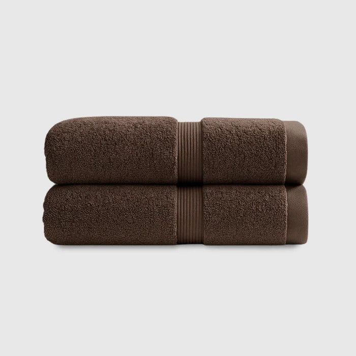 Heavyweight Cotton Hand Towels 2pcs - Dark Brown