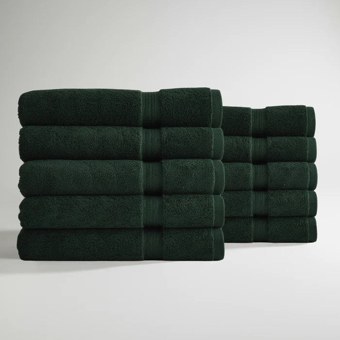 Ultrasoft Egyptian Cotton Bath Towels 10pcs Dark Green