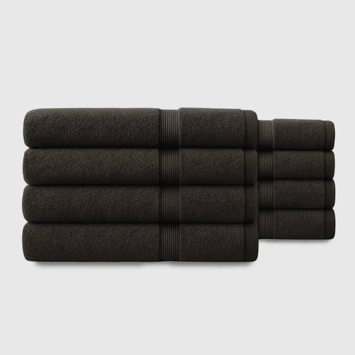 Heavyweight Cotton Bath Towels 8pcs - Dark Grey