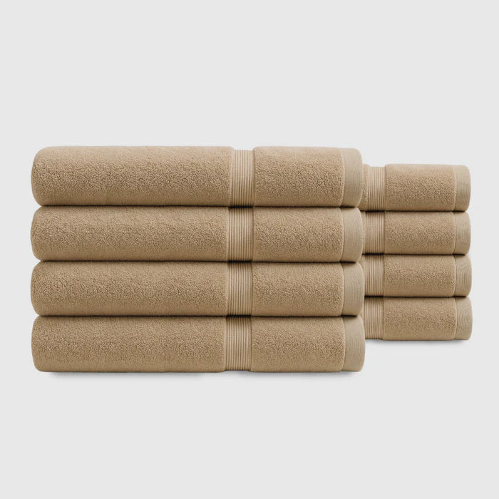Heavyweight Cotton Bath Towels 8pcs - Beige